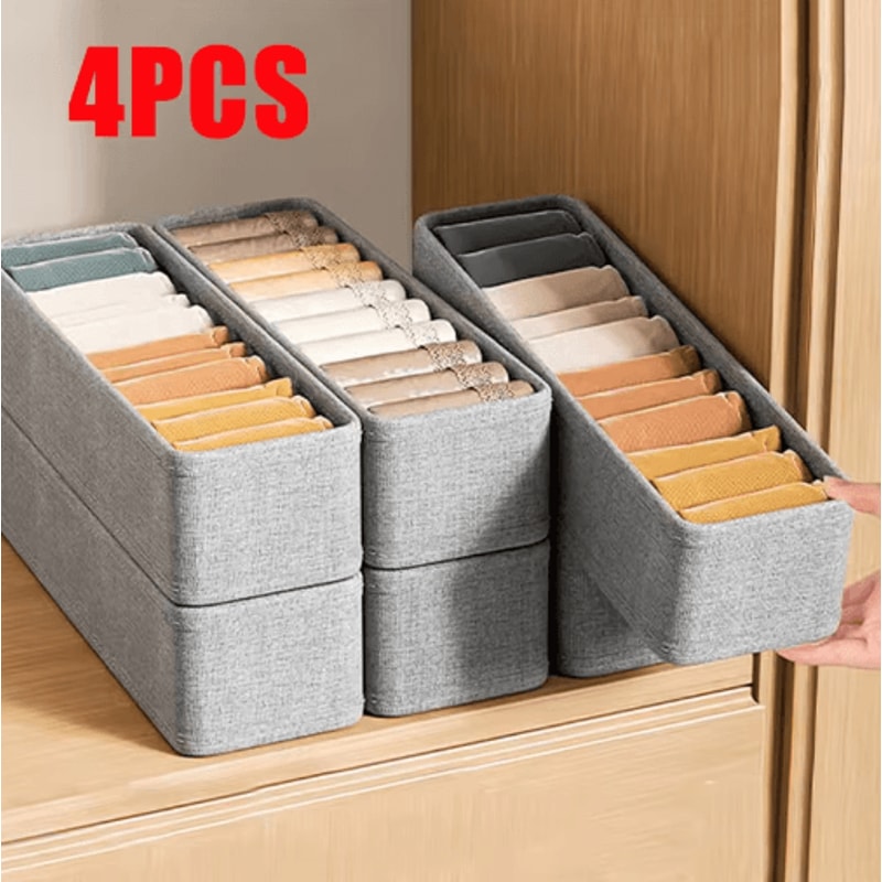 Foldable Drawer Organizer Box Set For Clothes And Wardrobe Storage 8