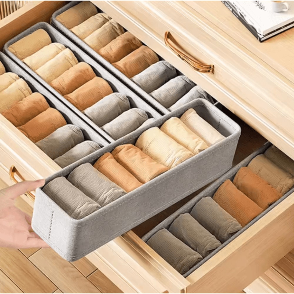 Foldable Drawer Organizer Box Set For Clothes And Wardrobe Storage 9