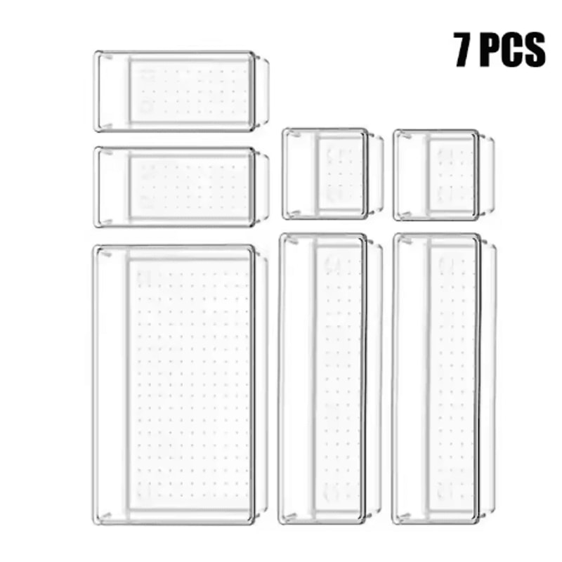 VersaClear 7 Or 14Piece Drawer Organizer Set With Clear Dividers 2