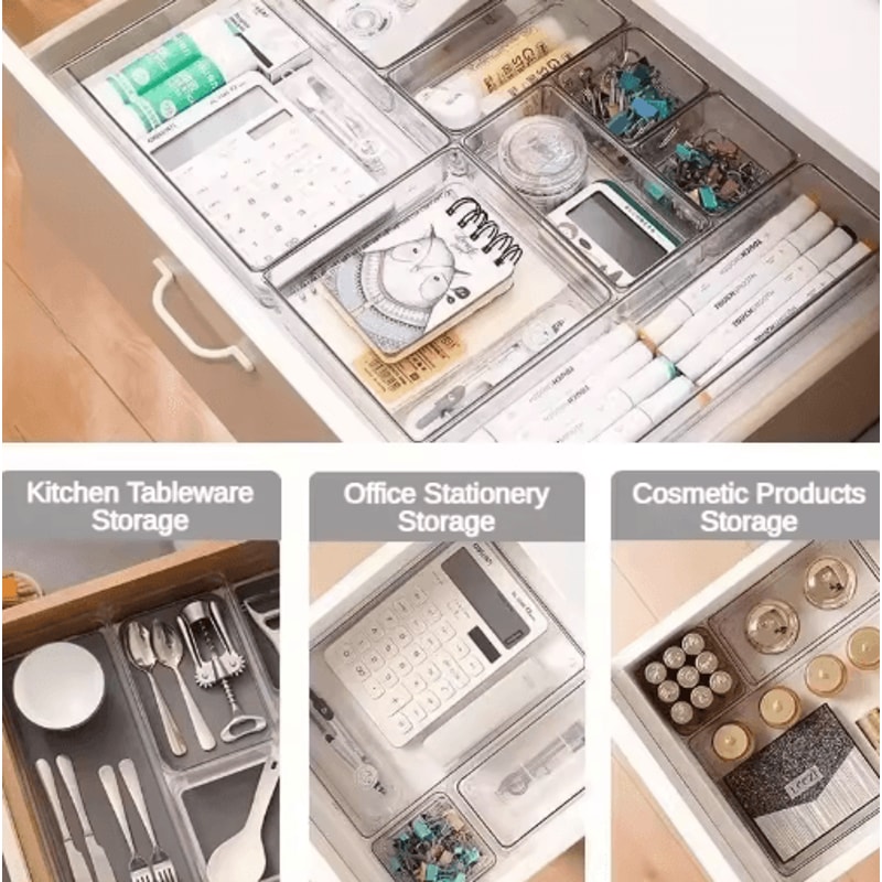 VersaClear 7 Or 14Piece Drawer Organizer Set With Clear Dividers 3