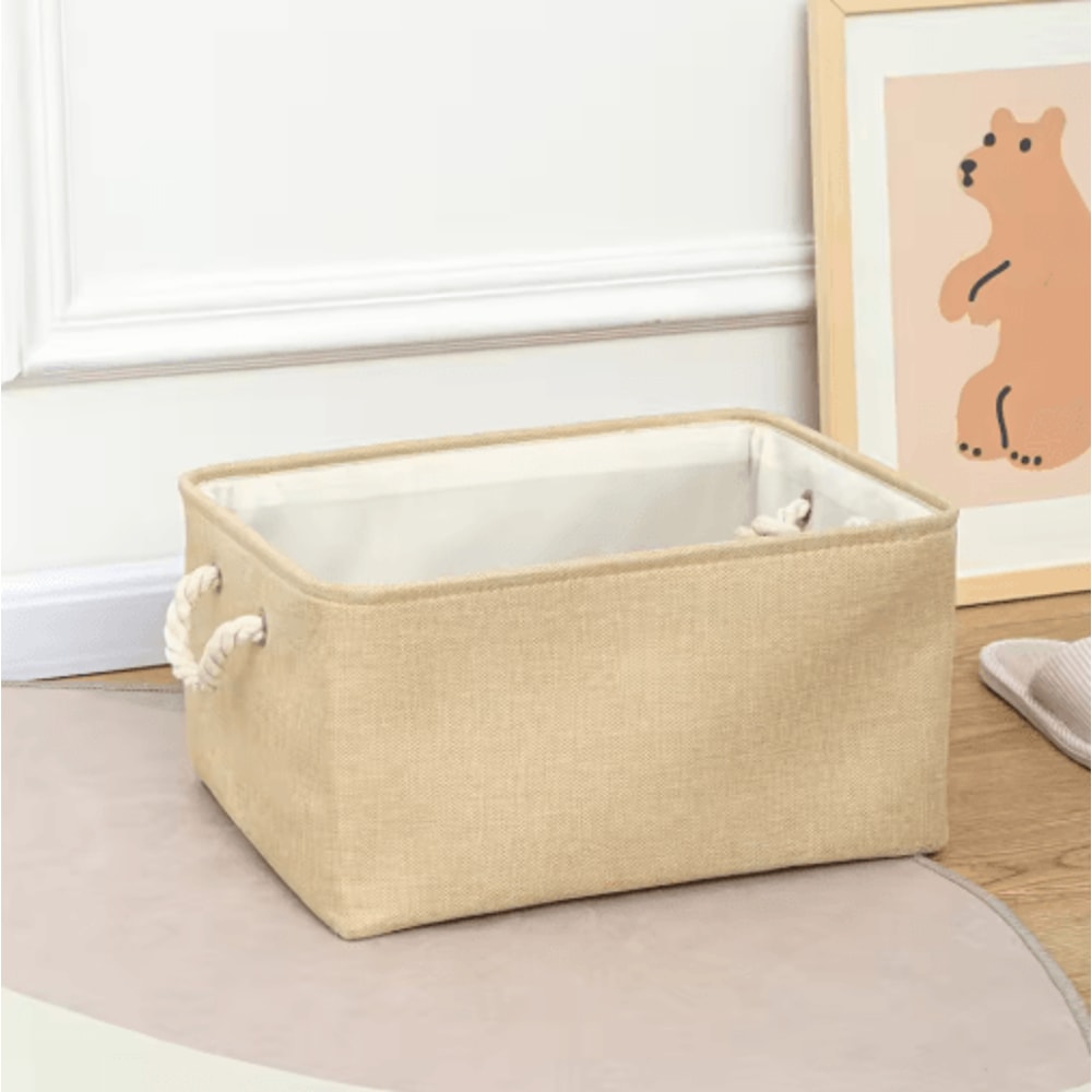 Foldable Linen Storage Basket For Closet Office And Bedroom Organization 1