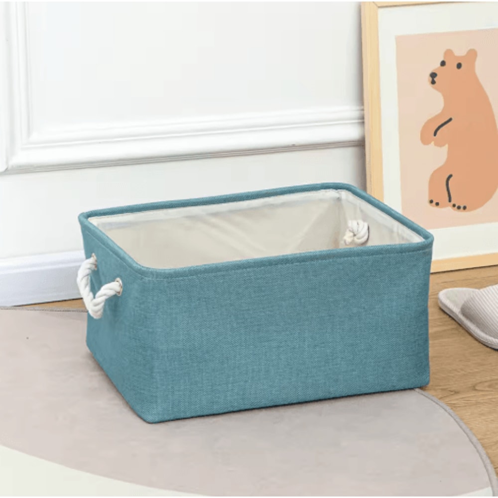 Foldable Linen Storage Basket For Closet Office And Bedroom Organization 2