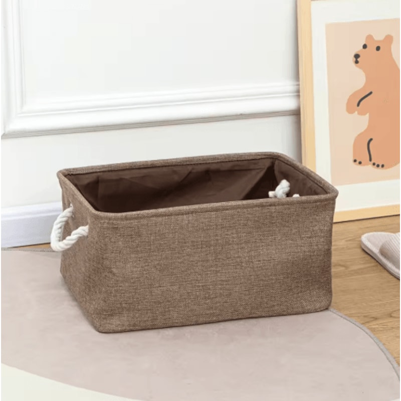 Foldable Linen Storage Basket For Closet Office And Bedroom Organization 4