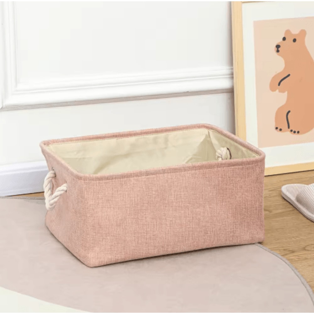 Foldable Linen Storage Basket For Closet Office And Bedroom Organization 5