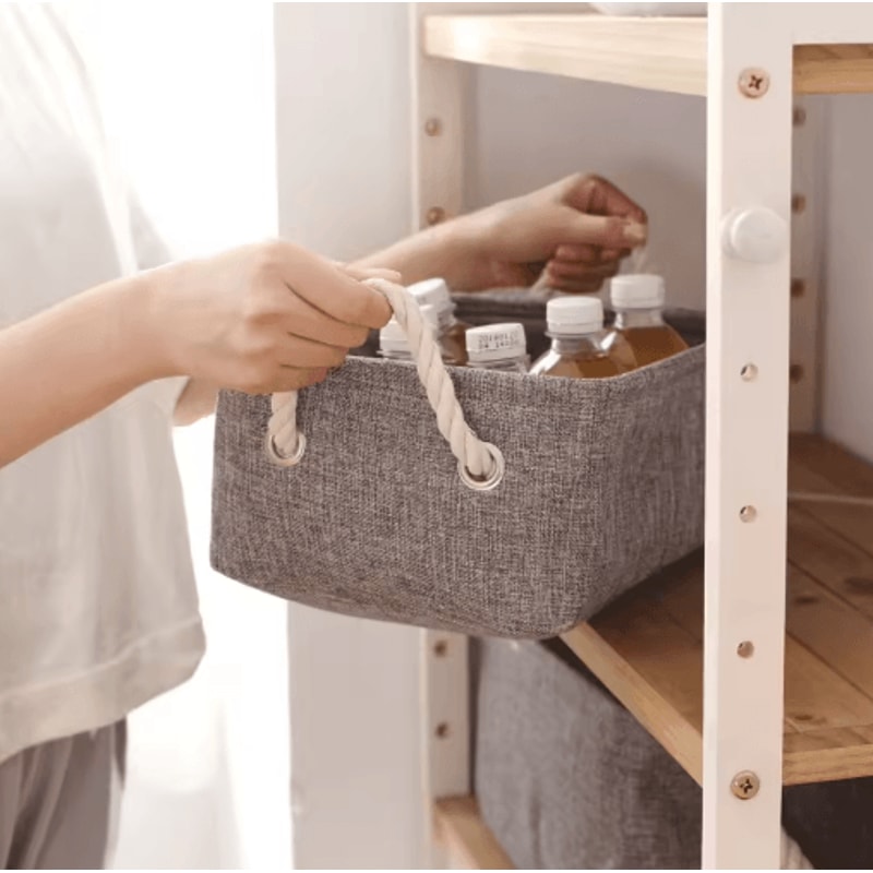 Foldable Linen Storage Basket For Closet Office And Bedroom Organization 8