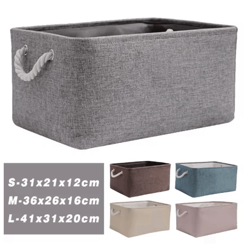 Foldable Linen Storage Basket For Closet Office And Bedroom Organization 0