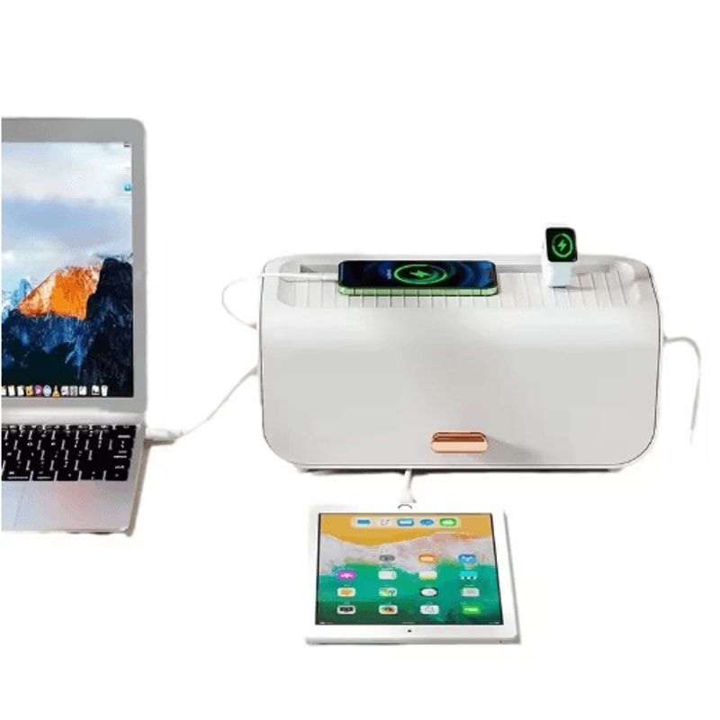 Desktop Cable Management Box With Router And Power Strip Storage 5