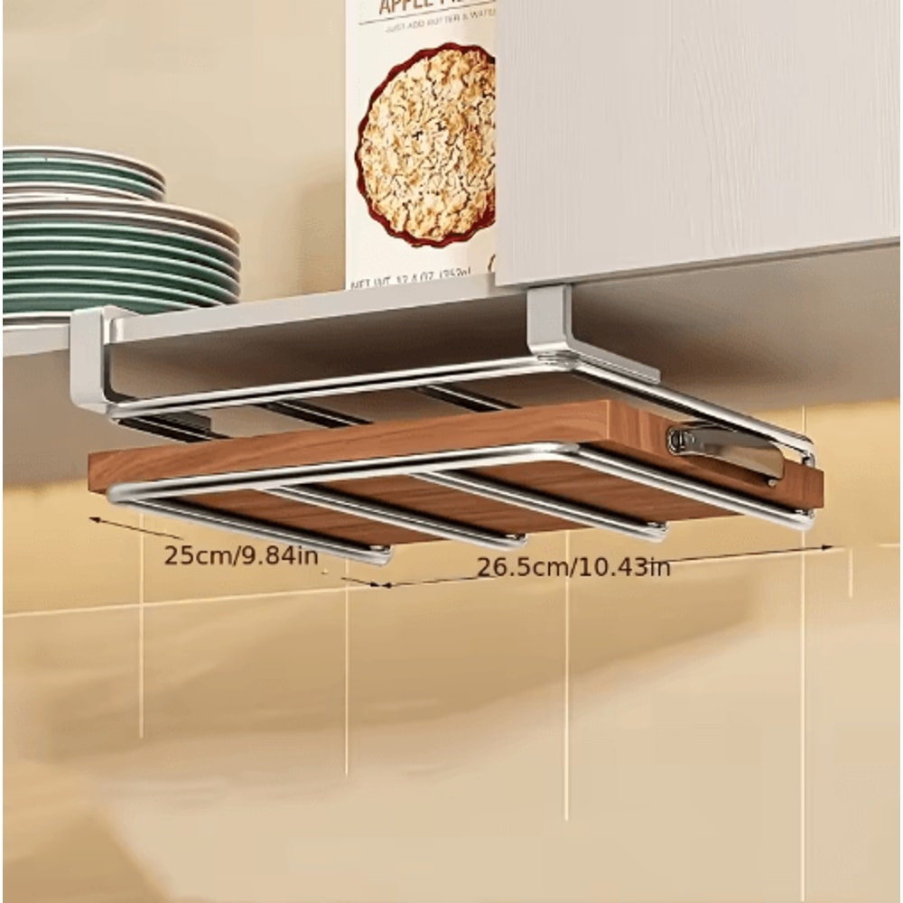 Stainless Steel DoubleLayer Under Cabinet Storage Rack For Cutting Boards And Dishes 3