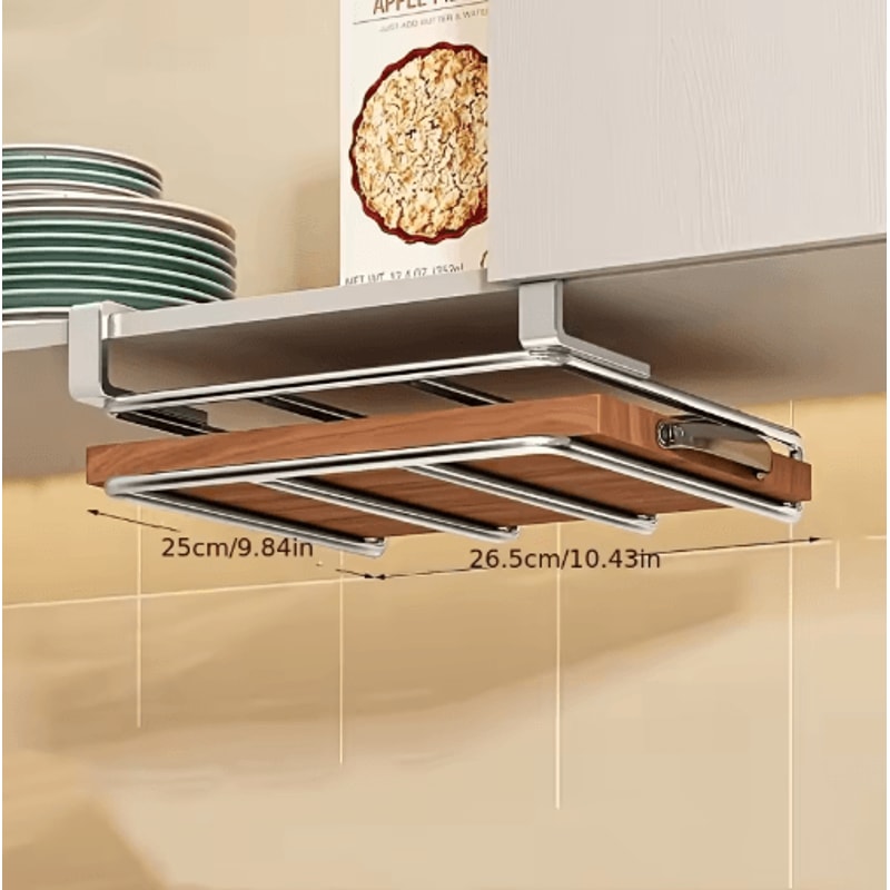 Stainless Steel DoubleLayer Under Cabinet Storage Rack For Cutting Boards And Dishes 3