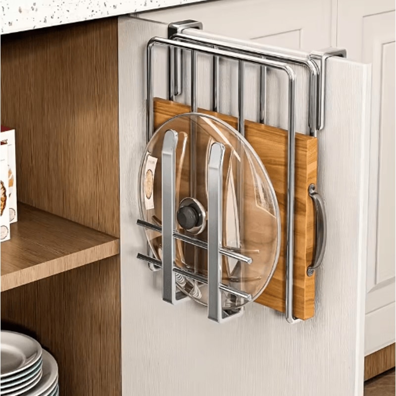 Stainless Steel DoubleLayer Under Cabinet Storage Rack For Cutting Boards And Dishes 5