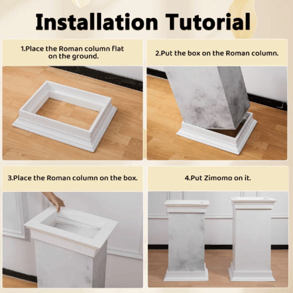 2Piece Roman Column Doll Display Stand Set For LABUBU And ZIMOMO 3