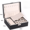 Double Layer PU Leather Jewelry Box With Lock And Ring Organizer 5