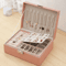 Double Layer PU Leather Jewelry Box With Lock And Ring Organizer 13