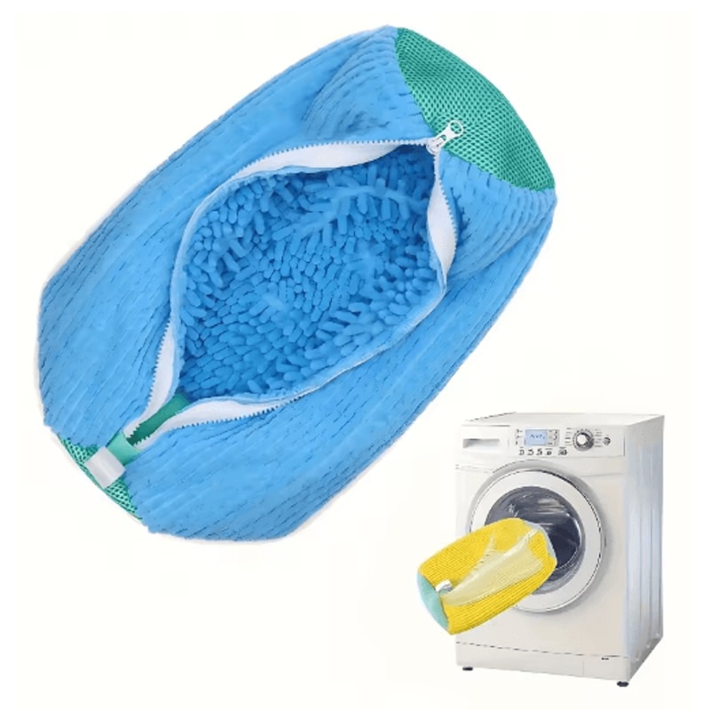 Durable Mesh Shoe Wash Bag With Zipper And Cushioned Interior 1