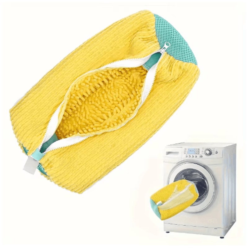 Durable Mesh Shoe Wash Bag With Zipper And Cushioned Interior 2