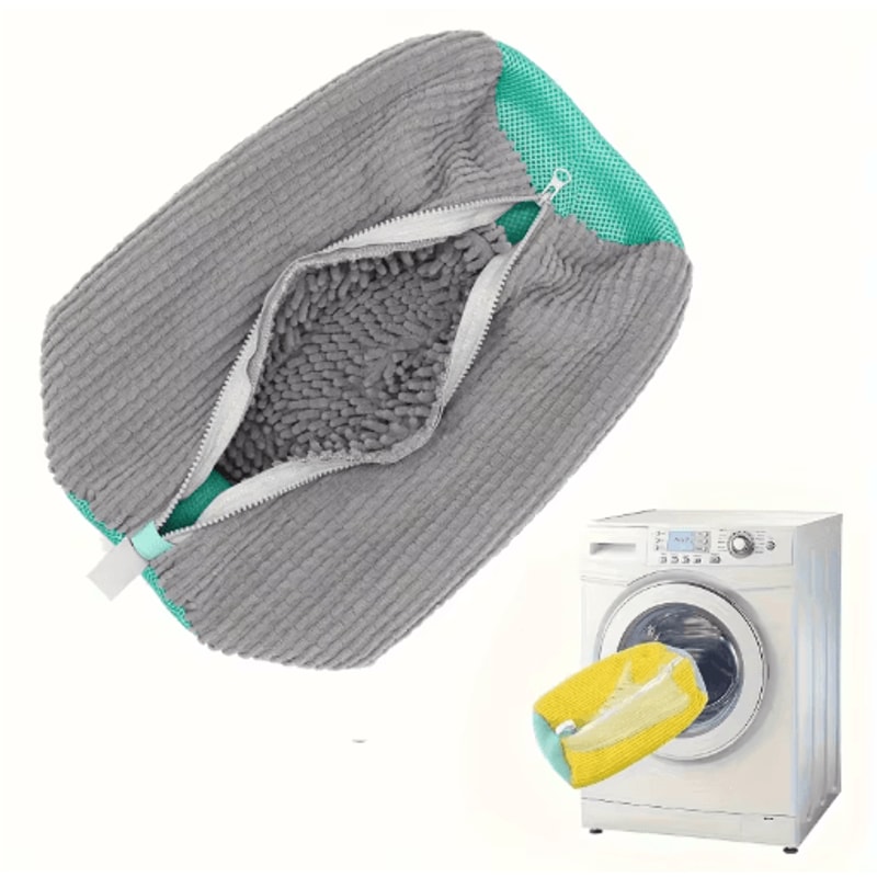 Durable Mesh Shoe Wash Bag With Zipper And Cushioned Interior 3