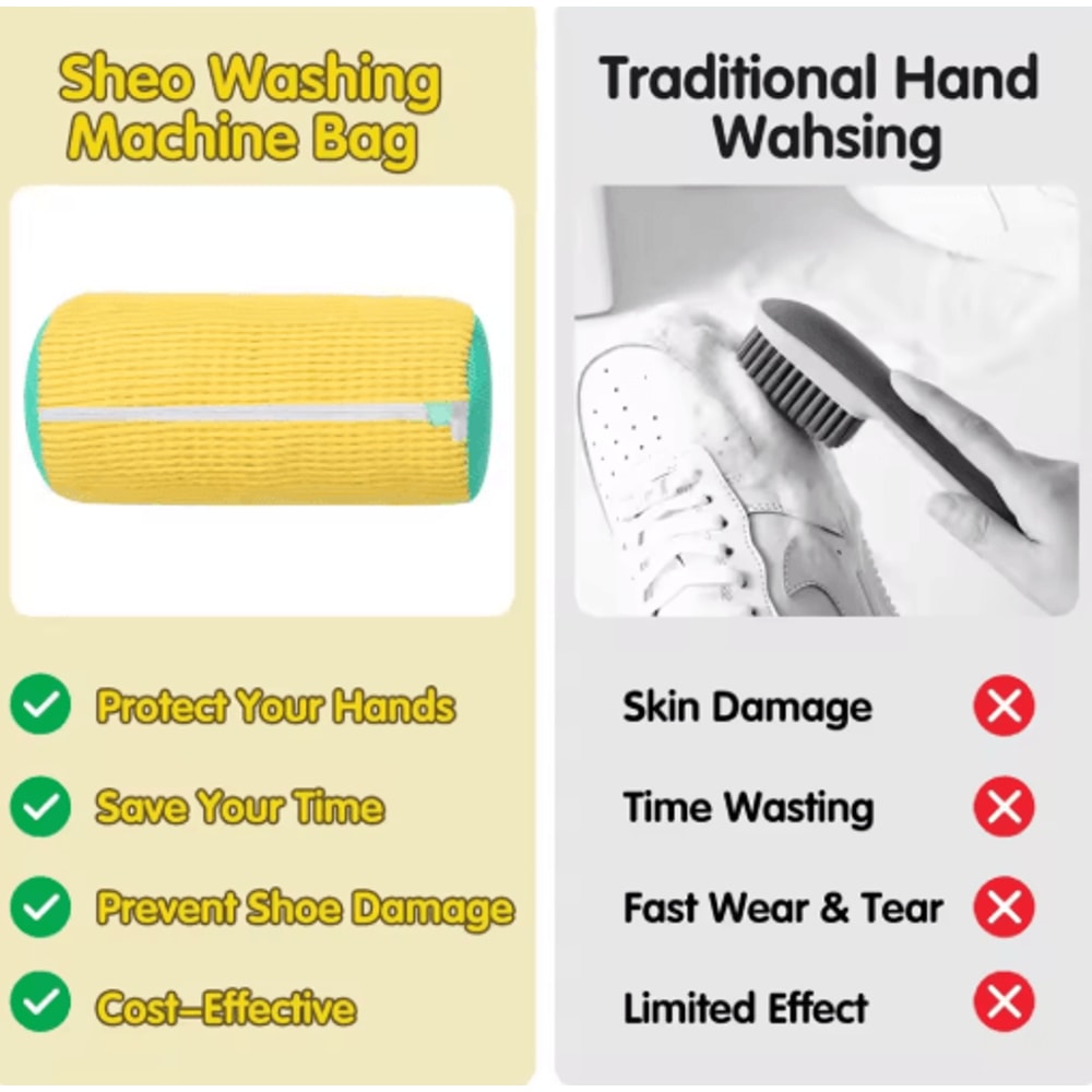 Durable Mesh Shoe Wash Bag With Zipper And Cushioned Interior 7