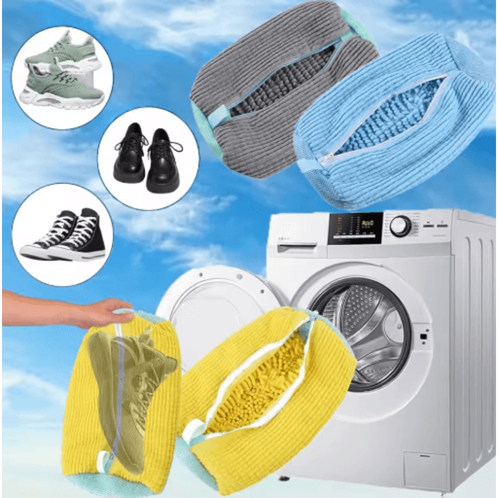 Durable Mesh Shoe Wash Bag With Zipper And Cushioned Interior 8