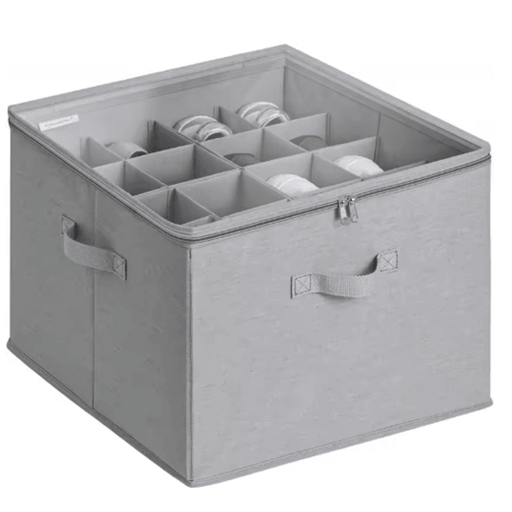 14Pair Fabric Shoe Organizer With Cover And Adjustable Dividers 1