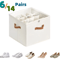 14Pair Fabric Shoe Organizer With Cover And Adjustable Dividers 0