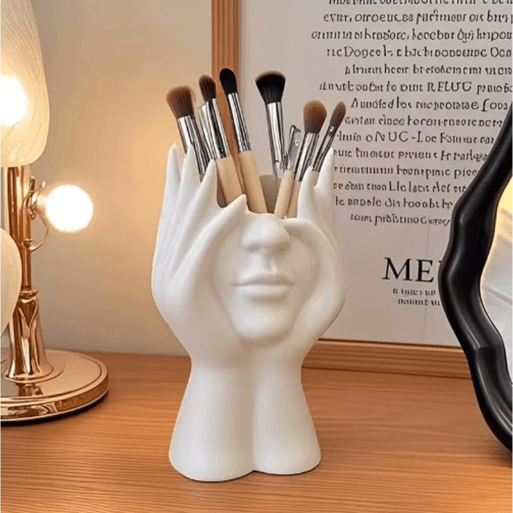 Creative Human Body Vinyl Figure Storage Holder And Makeup Brush Organizer 2