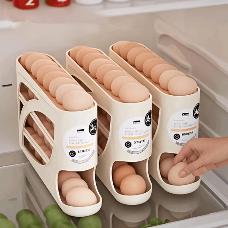 3Tier Rolling Egg Storage Container For Refrigerator Holds 24 Eggs 7