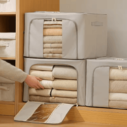 foldable large capacity clothing storage box with visible window