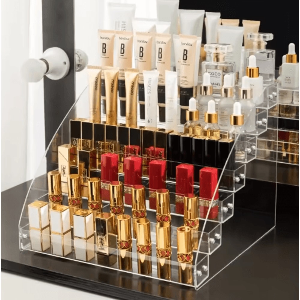 Clear Acrylic MultiLayer Nail Polish Display Stand With Drawer 7