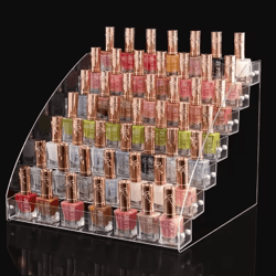clear acrylic multi-layer nail polish display stand with drawer