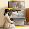 Foldable Transparent Storage Trunk Large Capacity Clear Clothes Organizer 4