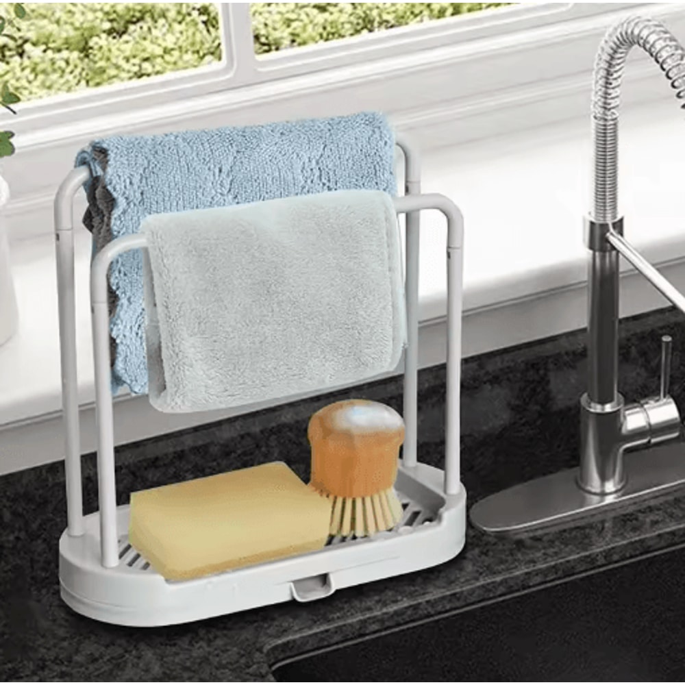 Kitchen Sink Drain Storage Basket For Sponge And Rag Organization 0