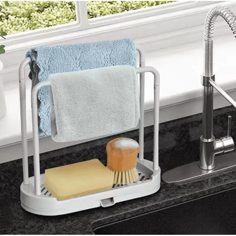 Kitchen Sink Drain Storage Basket For Sponge And Rag Organization 0
