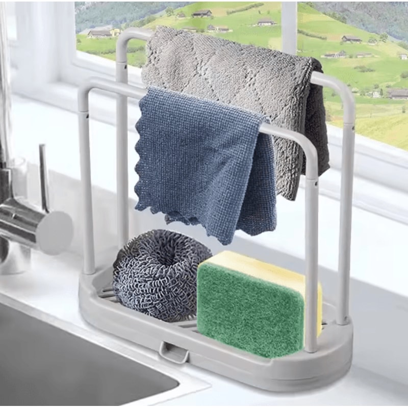Kitchen Sink Drain Storage Basket For Sponge And Rag Organization 9