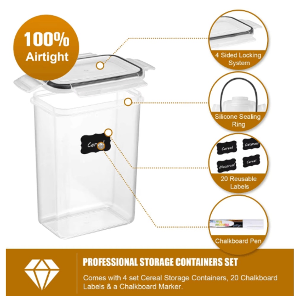 7Piece Airtight Food Storage Container Set With Labels And Pen 4