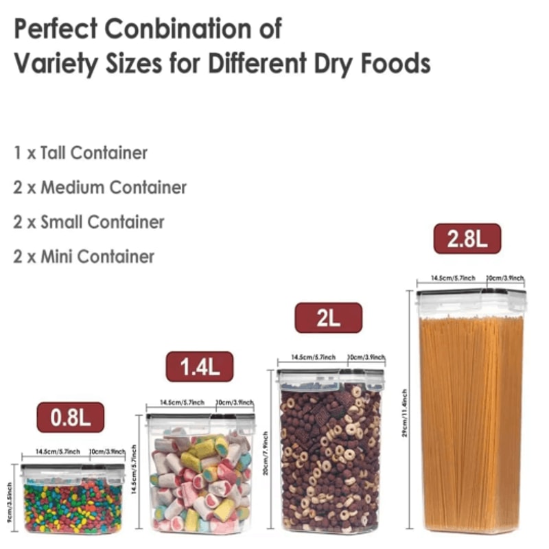 7Piece Airtight Food Storage Container Set With Labels And Pen 5