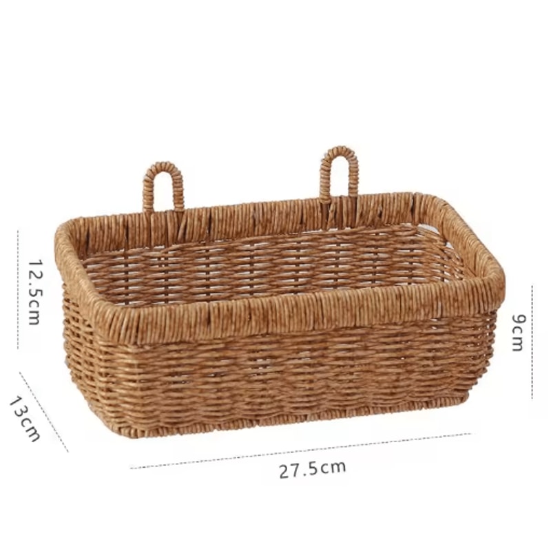 Wall Mounted Rattan Style Fruit And Vegetable Hanging Basket 3