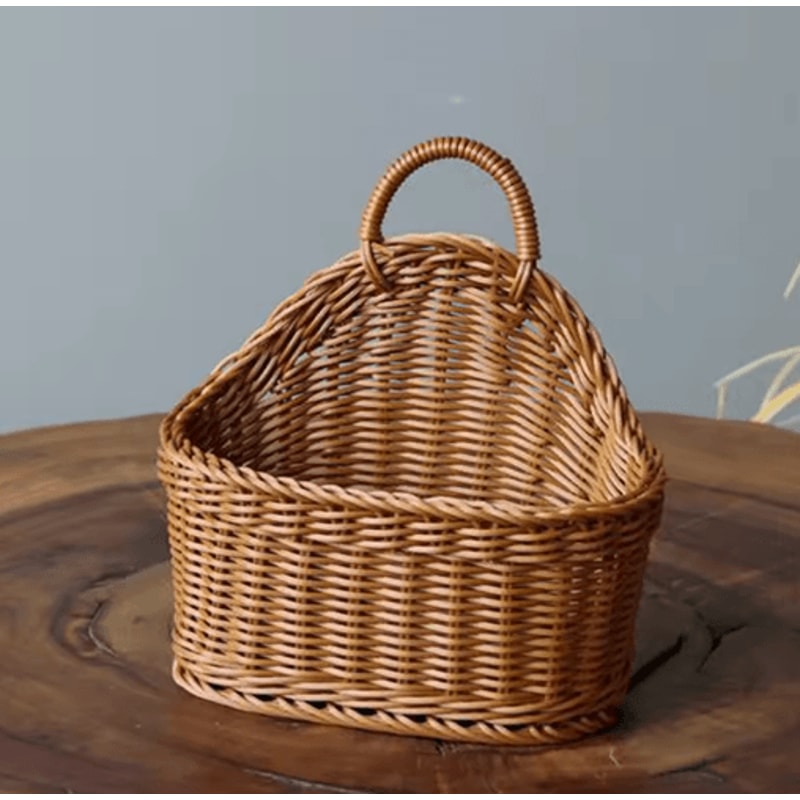 Wall Mounted Rattan Style Fruit And Vegetable Hanging Basket 8