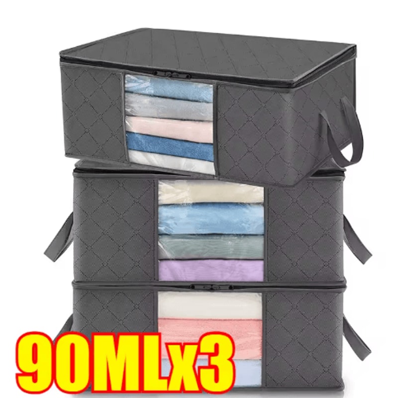 Foldable Closet Clothes And Blanket Storage Organizer Bag 1