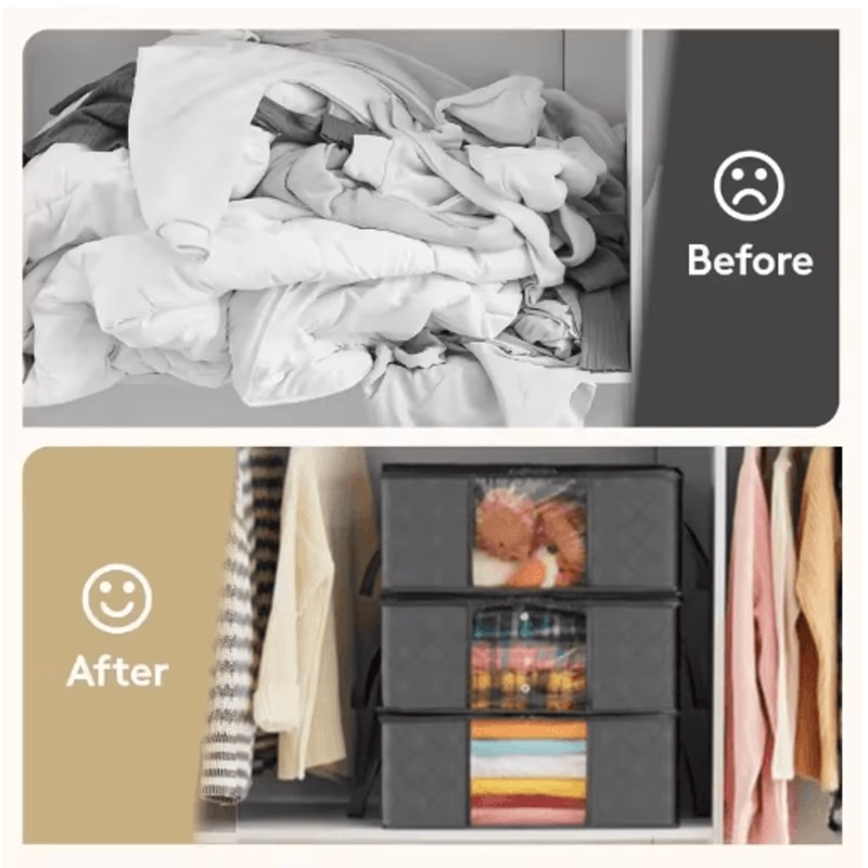 Foldable Closet Clothes And Blanket Storage Organizer Bag 10