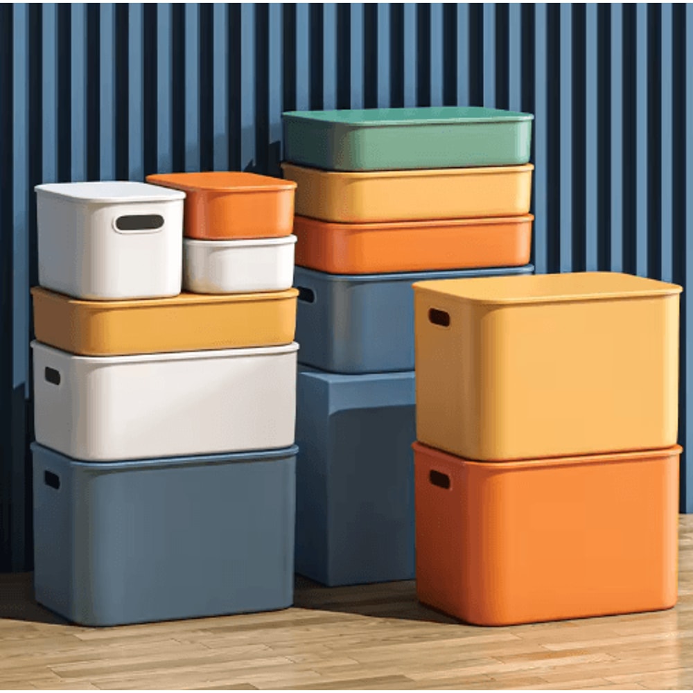 Colorful Stackable Plastic Storage Box Organizer For Desktop And Drawer 0
