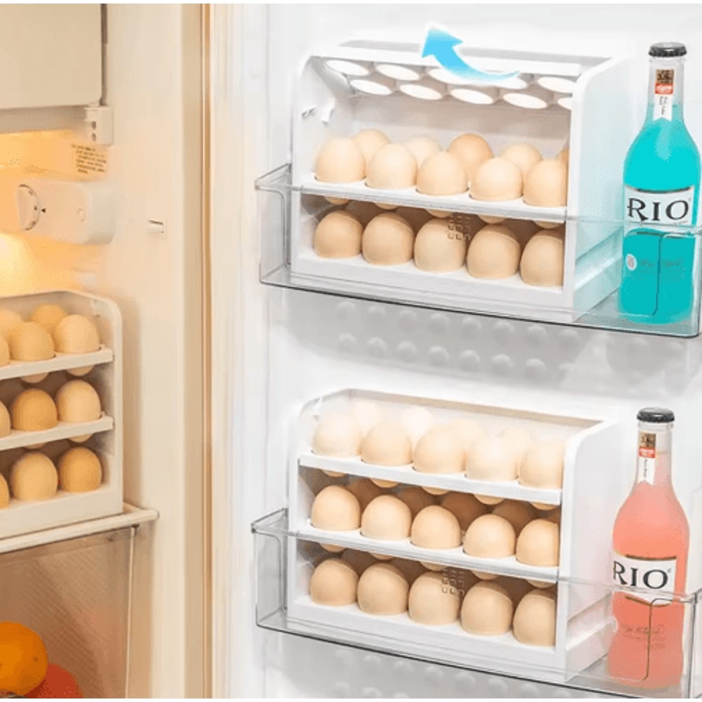 3 Layer Egg Rack 30 Egg Kitchen Countertop And Refrigerator Organizer 0