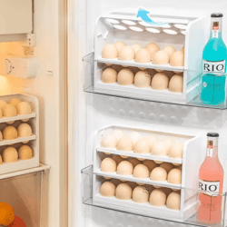 3 layer egg rack – 30 egg kitchen countertop and refrigerator organizer