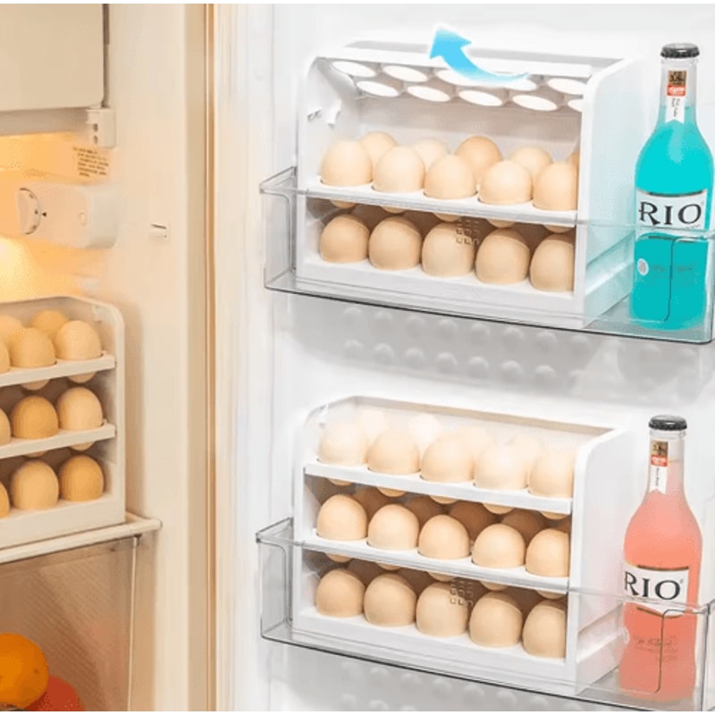 3 Layer Egg Rack 30 Egg Kitchen Countertop And Refrigerator Organizer 0