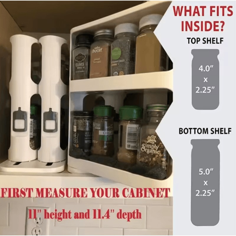 360 PullOut Rotating Spice Rack MultiLayer Kitchen Cabinet Organizer 6