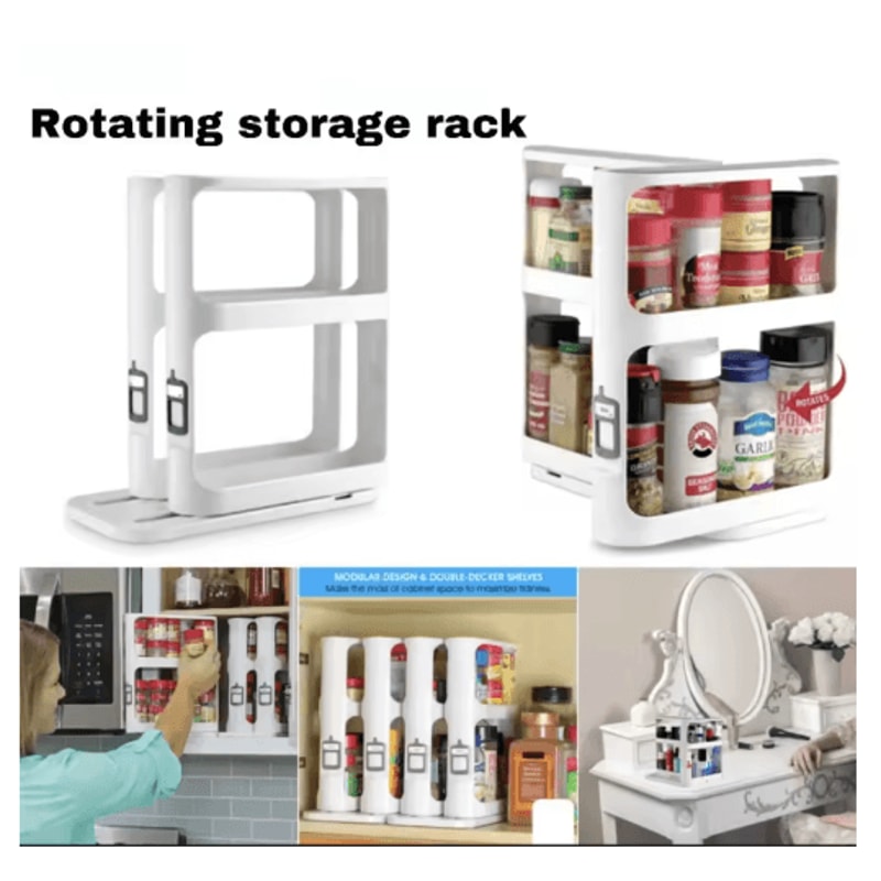 360 PullOut Rotating Spice Rack MultiLayer Kitchen Cabinet Organizer 8