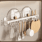 NoDrill Wall Mounted Kitchen Hook Rack With Storage Rail Organizer 10