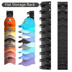wall-mounted hat organizer for baseball caps with strong adhesive – holds up to 10 hats