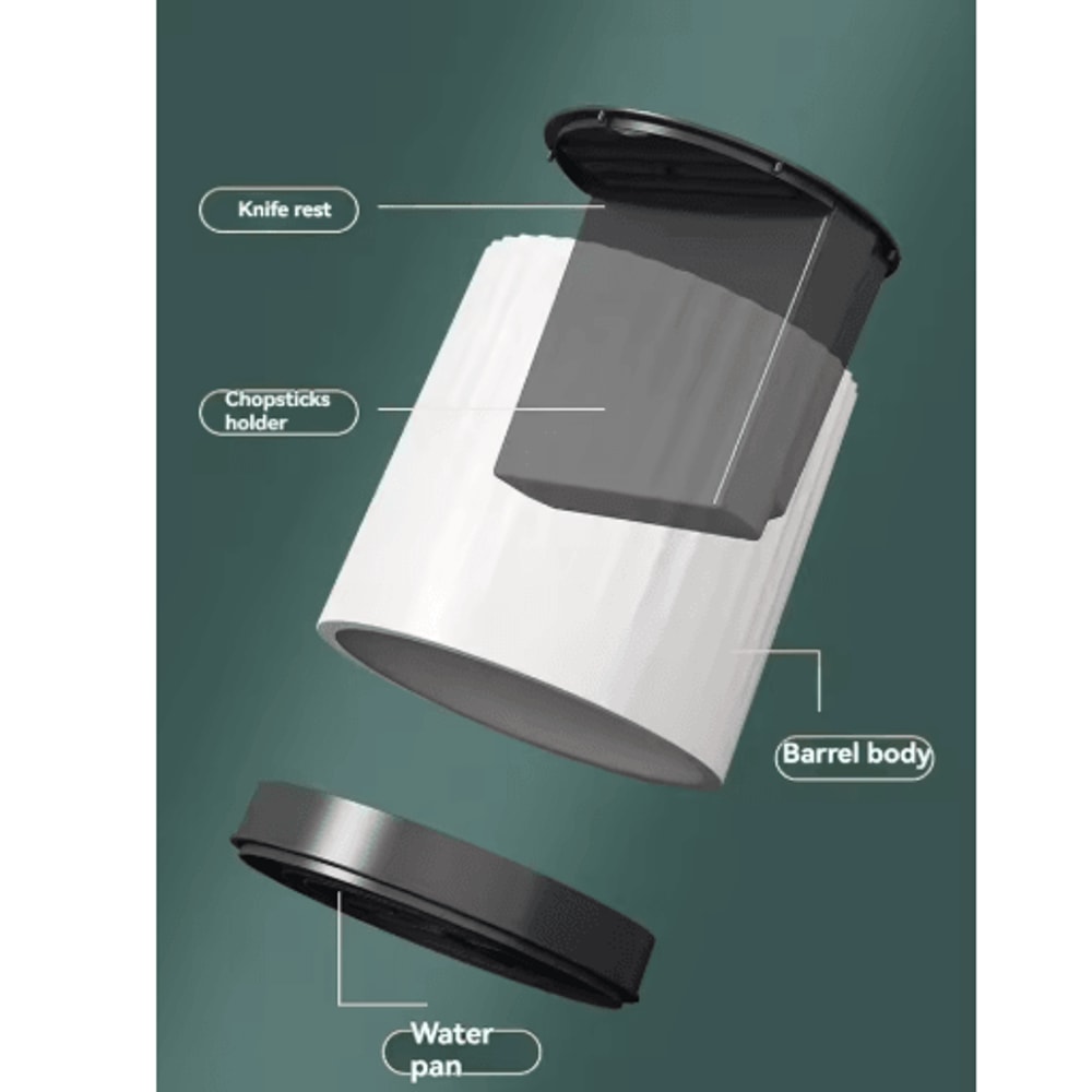 360 Rotating Knife Holder Stand With Multifunctional Utensil Storage 4