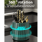 360 Rotating Knife Holder Stand With Multifunctional Utensil Storage 6