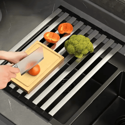 304 stainless steel foldable telescopic sink drain rack